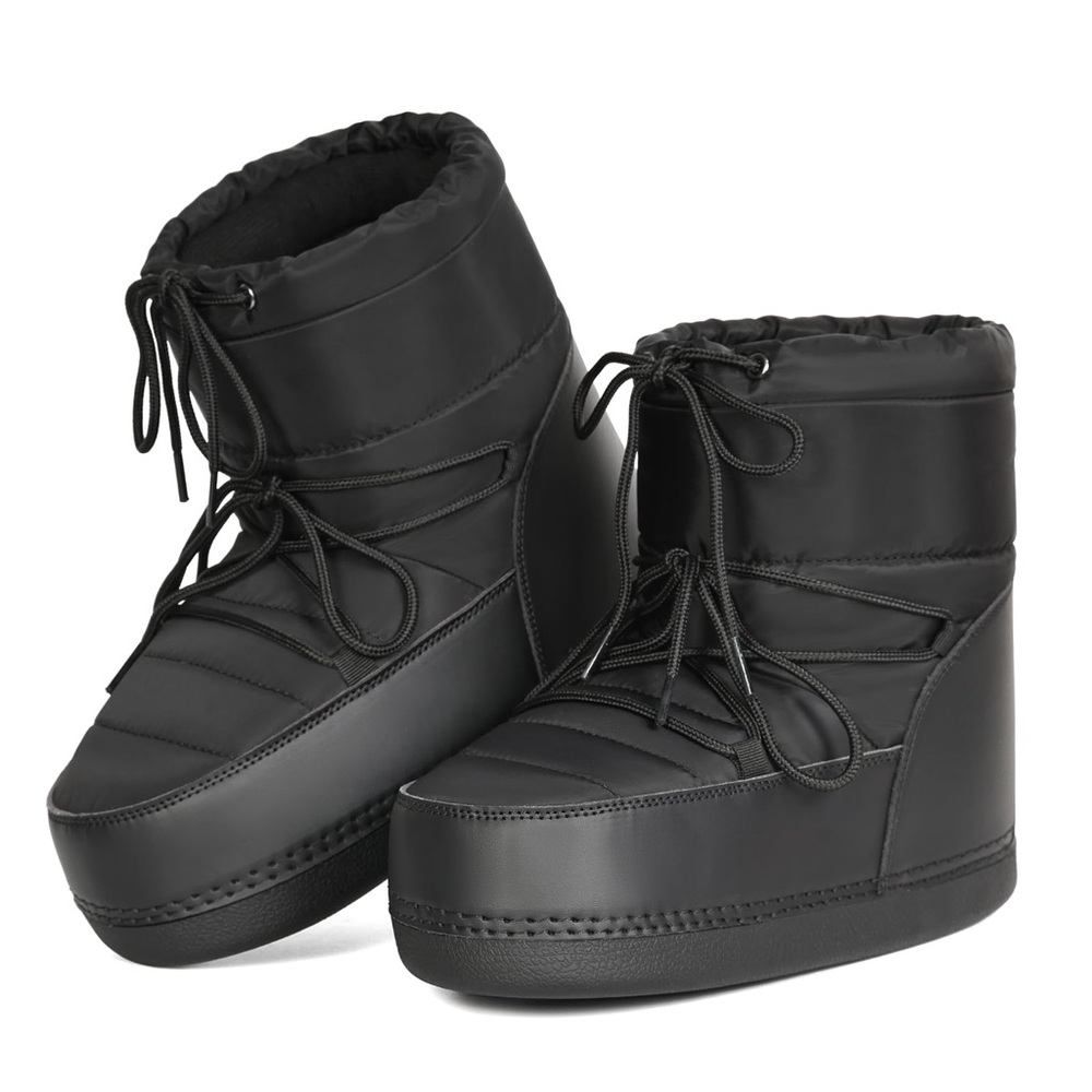 Winter Snow Boots Anti-Slip Ankle Booties lined Lace-up Outdoor Shoes Moon NEW